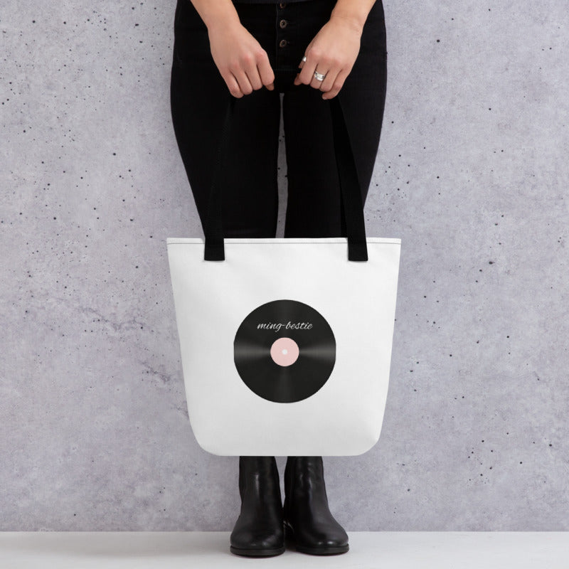 Vinyl Record Bear Tote Bag Unisex By Restless Wears